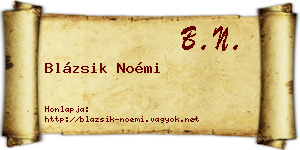 Blázsik Noémi névjegykártya